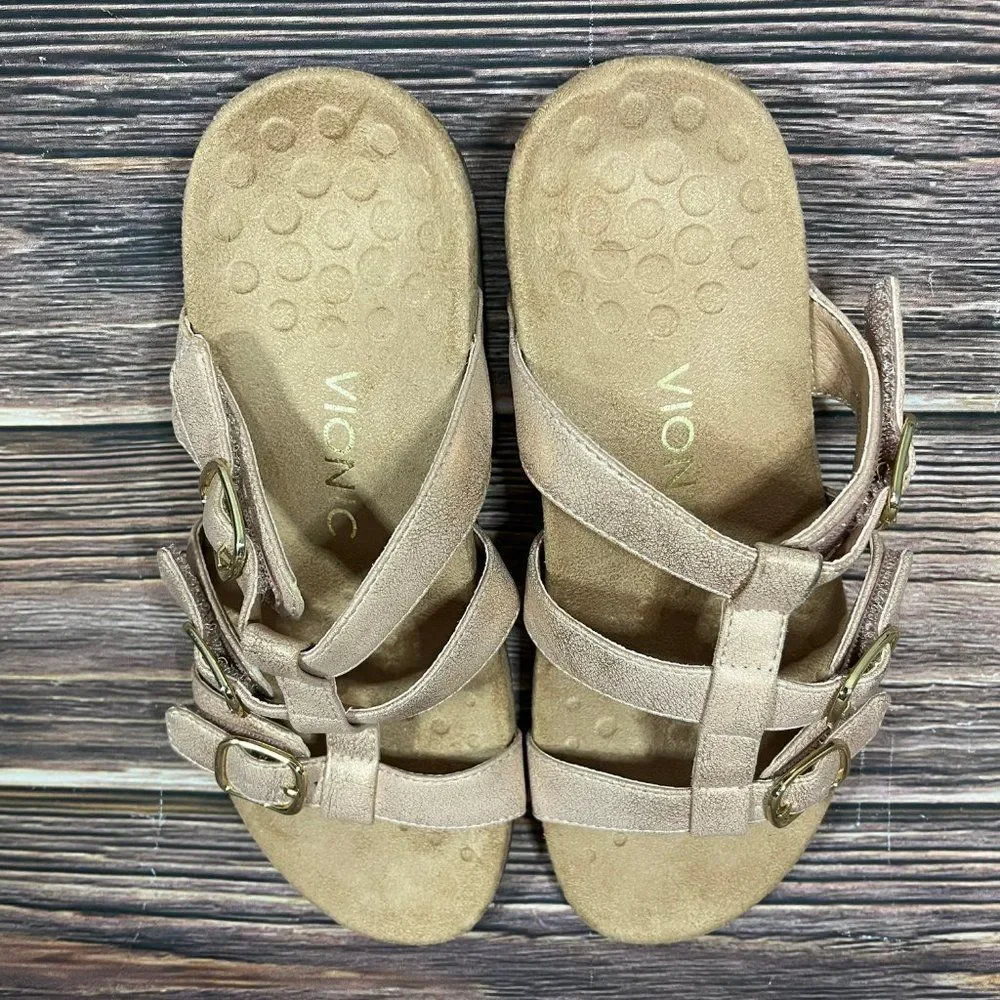 Vionic Misa‎ Slide Metallic Rose Gold Women's Sandals